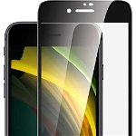 Folie Protectie Sticla Securizata Full Body 3D Zmeurino pentru iPhone SE 2020 (Transparent/Negru), Zmeurino