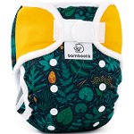 Bamboolik DUO Diaper Cover chiloței de protecție lavabili cu velcro Emerald Forest + Saffron, Bamboolik