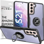 Husa Alogy Alogy Ring Holder Clear Armor pentru Samsung Galaxy S21 Plus neagra, Alogy