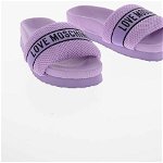 Moschino Love Fabric Slides With Mesh Details Violet, Moschino