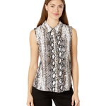 Imbracaminte Femei Calvin Klein Printed Collared Blouse Black Multi