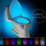 Lampa LED multicolora pentru toaleta, senzor de miscare si lumina, Boom Shop