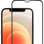 Folie Protectie Sticla Securizata Full Body 3D Zmeurino pentru Apple iPhone 12, iPhone 12 Pro (Negru), Zmeurino