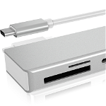 Hub raidsonic IcyBox 3-Port Hub USB tip C (tip C 2x si 1x tip A), cititor de carduri, Icy Box