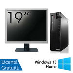 Pachet Calculator Lenovo ThinkCentre M82 SFF, Intel Celeron G1610 2.60GHz, 4GB DDR3, 500GB SATA + Monitor 19 Inch + Windows 10 Home