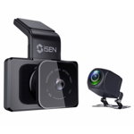 Camera auto DVR iSEN K10, 2K, IPS 3.0", Filmare 150°, GPS, Night Vision, Monitorizare parcare, WiFi, Slot memorie, Camera spate