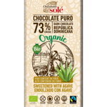 Ciocolata neagra BIO cu sirop de Agave, 73% cacao, 100 g, Chocolates Sole