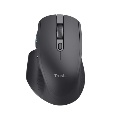 Mouse Trust Ozaa+, wireless RF 2.4GHz, bluetooth, conectivitate USB 1.1, 2.0, 3.0, maxima 3200 DPI, negru