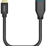 Adaptor Hama OTG, USB 2.0 - USB Type C, 15 cm, Negru