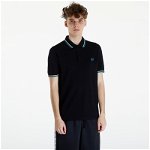 FRED PERRY Twin Tipped Fred Perry Shirt Black/ Ice Cream/ Cyber Blue, FRED PERRY