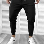 Pantaloni de trening negri conici 12110 P19-5.1, 