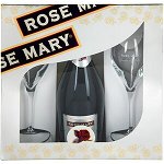 Vin spumant rose demisec Rose Mary, 0.75L + 2 pahare