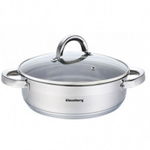 Tigaie cu manere si capac Klausberg KB 7174, 28 cm, 6 litri, Fund gros, Inox, Klausberg