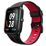 Smartwatch Ulefone Watch GPS Negru cu Rosu, TFT 1.3   touch screen, Ritm cardiac, Monitorizare Menstruatie, Waterproof, Meteo, 210mAh