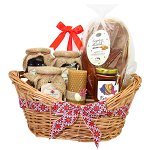 Cos cadou traditional Paste, Dulce Absolut Plus, 8 piese, produse naturale - ILIF147