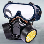 Masca de protectie, anti praf si vapori, anti-poluare, cu 2 filtre de carbon activ si ochelari, Tenq.ro