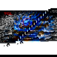 Televizor Smart TCL 43T69C, 108 cm, QLED, Ultra HD 4K, Clasa G, WiFi, CI+