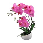 Orhidee artificială în ghiveci, roz, 42 cm, 