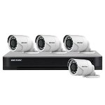 Sistem supraveghere exterior basic Hikvision Turbo HD HK-4EXT20M-2MP, 4 camere, 2 MP, IR 20 m, 2.8 mm, audio prin coaxial
