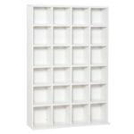 HOMCOM Bibliotecă Spațioasă, Dulap cu 24 Compartimente Reglabile, Design Modern, 130.5x89x20 cm, Alb, pentru Living sau Birou | Aosom Romania, HOMCOM