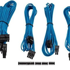 Cablu componente Corsair Professional Individually Sleeved PSU Cable Kit Starter Package, Type 4 (Generation 3), Blue