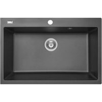 Chiuveta Pyramis Square ARTITHEK 760x500mm adancime 200mm montare pe blat soft compozit negru