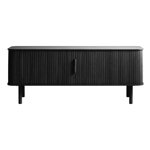 Masă TV neagră cu aspect de lemn de stejar 160x56 cm Cavo – Unique Furniture, Unique Furniture