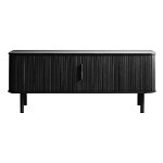 Masă TV neagră cu aspect de lemn de stejar 160x56 cm Cavo – Unique Furniture, Unique Furniture
