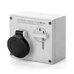 Priza interblocabila\n16A 3P+N+E 5h 600-690V 50Hz 60Hz 136X125MM_PAR terminal cu surub Cu interblocaj mecanic, Scame