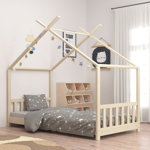 Cadru de pat pentru copii, 80 x 160 cm, lemn masiv de pin, Casa Practica