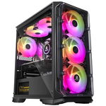 Carcasa PC SEGOTEP LUX S, USB 3.0, Fara sursa, Iluminare RGB, negru