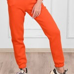 Pantaloni sport dama vatuiti portocalii, 