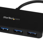 Hub USB Startech HB30C4AFPD, 4x USB 3.2, 5000 Mbit/s (Negru), Startech