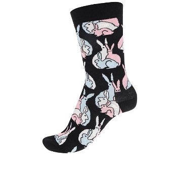 Sosete negre Happy Socks Iris Apfel Bunny Sock
