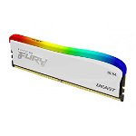 Memorie RAM Kingston , DIMM, DDR4, 8GB, CL18, RGB, 3600MHz Fury Beast White, Kingston