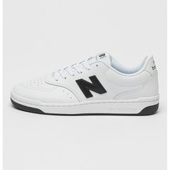 New Balance, 80 Pantofi sport low-cut din piele ecologica, Alb/Negru New Balance, 80 Pantofi sport low-cut din piele ecologica, Alb/Negru