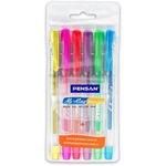 Set 6 Pixuri cu Gel PENSAN My King Neon, Mina Diferite Culori cu Cerneala Neon