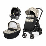 Carucior 3 in 1 Peg Perego Book, SLK, 0 - 22 kg, Graphic Gold, Negru Bej, Peg Perego