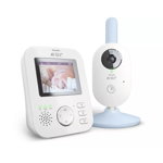 Video monitor bebelusi, Philips Avent, Ecran LCD 2 7 inch, Cu sonorizare si vizibilitate clare, Cu melodii, Pana la 12h de functionare, 0 luni+, Alb, Philips Avent