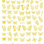 Sticker Unghii Fluturi Gold, 