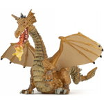 Figurina Papo Dragon inaripat auriu cu flacara Multicolor