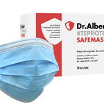 Masca de protectie de unica folosinta cu 3 straturi si pliuri Dr Albert 50 buc/cutie AViz ANMDR, Dr. Albert