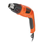 Suflanta cu aer cald, Black & Decker, KX1692-QS, cu maner rotativ, 1600 W, 2 niveluri de caldura, Portocaliu/Negru