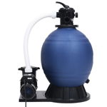 Filtru cu nisip supapa cu 7 cai pompa de 1000 W albastru/negru, VidaXL