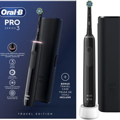 Periuta de dinti electrica Oral-B Pro 3 Cross Action, Curatare 3D, 3 programe, 1 capat, Negru