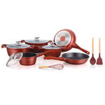 uraSetul de oale Royalty Line BS1010 Inductie - Set de 10 piese cu acoperire de marmura - Cu manere detasabile - Fara PFAS - Pentru toate sursele de cald