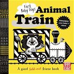 First Baby Days: Animal Train. A high-contrast