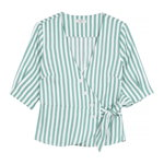 Imbracaminte Femei FRNCH Stripe Print Side Tie Blouse GREEN