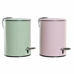 Coș de gunoi pentru hârtie DKD Home Decor Verde Roz Metal (3 L) (2 pcs) (23 x 17 x 23 cm), DKD Home Decor