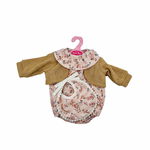Hainute pentru papusi de 42 cm, body cu cardigan maro, Antonio Juan
